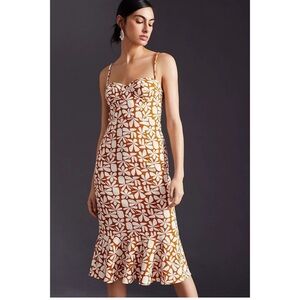 Hutch Orange and White Floral Midi Dress